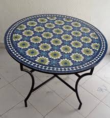 Outdoor Mosaic Tile Round Coffee Table