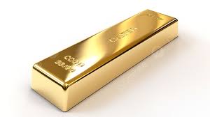 white background 3d realistic gold bar