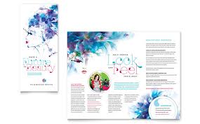cosmetology trifold brochure template