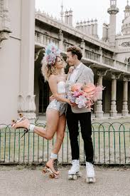 elopement inspiration on roller skates