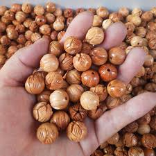 10pcs Natural Peach Wood Carving Beads