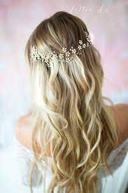 Ah, those bohemian headpieces and headbands! Gold Wedding Hair Vine Boho Flower Crown Hair Wreath Opal Etsy