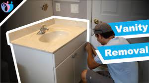 So, i decided to paint my bathroom vanity for a quick update instead of removing it. How To Remove A Bathroom Vanity Bathroom Remodel Youtube