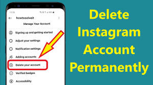 how to delete insram account