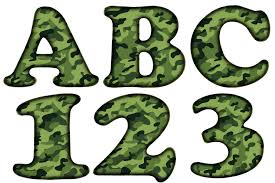 camo alphabet letters clipart graphic