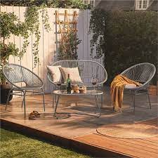 4 Seat Synthetic Rattan Garden Table