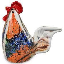 Murano Glass Rooster Figurine In United