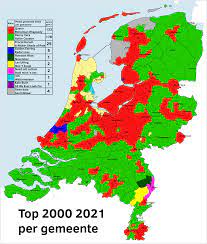 De hoogste plaat in de Top 2000 van 2021 per gemeente : r/thenetherlands