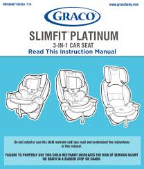 User Manual Graco Slimfit Platinum