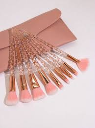 10pcs crystal spiral makeup brush set