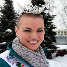 pageant queen shaves head for charity