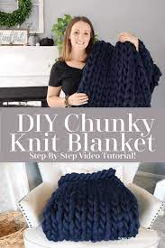 diy chunky knit blanket how to make a