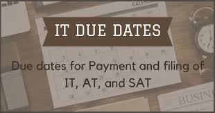 Income Tax Due Dates For Payment And Filing In Fy 2018 19