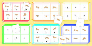 British Sign Language Alphabet Bingo And Lotto Game Left