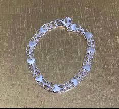 sterling silver hearts bracelet for