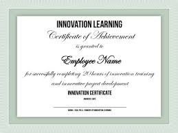 Innovation Certification Innovation Training Design