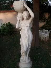 White 5 Feet Marble Garden Statue For