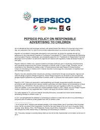 pepsico policy on responsible