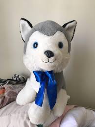 blue magic siberian husky stuffed toy
