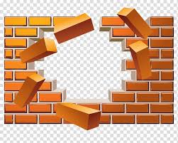 Broken Wall Bricks Ilration Brick