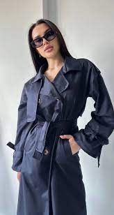 Blue Cotton Trench