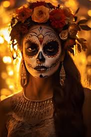 sugar skull makeup mexican holiday dia