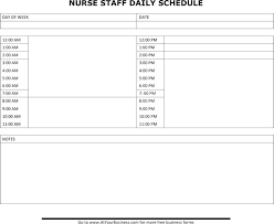 Nursing Staff Schedule Template Daily Nurse Free Word Doc 6