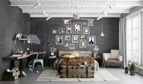 Mix art deco and industrial interiors. Trendy Industrial Bedroom Design With Gray And White Color Scheme Roohome