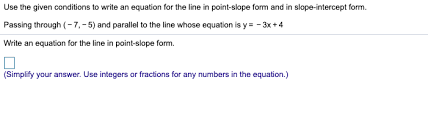 Given Conditions To Write An Equation