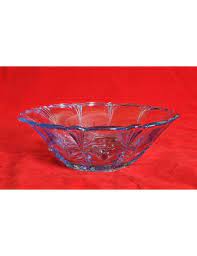 1x Vintage Blue Glass Fruit Serving Bowl