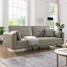 paris grey faux leather sofa bed