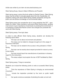 calam eacute o silent spring essay ideas to make it effective and powerful 