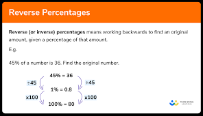 reverse percentages gcse maths