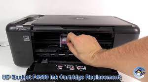 I changed the ink with a new hp printer ink 350 and 351. Hp Deskjet F4580 How To Replace Ink Cartridges Youtube