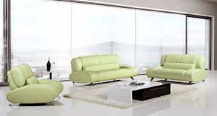 modern 3pcs green leather sofa set