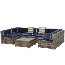 outsunny 7 piece patio furniture sets