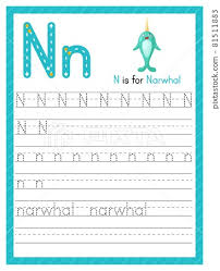 trace letter n uppercase and lowercase