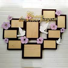 mdf laser cut family photo frame with