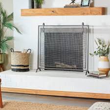Contemporary Wood Fireplace Screen