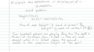Minimum Of A Quadratic Problem