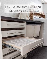 Folding table in fully functional wood, designed and built with pine wood painted in color and varnished. The Best Diy Laundry Room Folding Station With Drying Racks