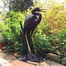 Heron Bronze Fountain Statue Heron