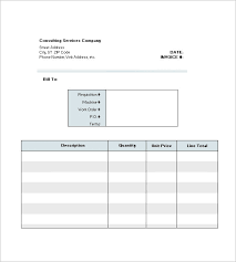 Invoice For Consulting Services Free Template Rome