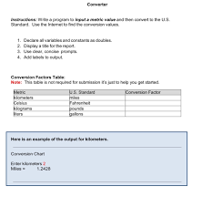 Solved Converter Instructions Write A Program To Input A