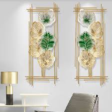 Metal Leaf Framed Wall Decor Gold