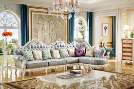 Living room antique style chairs. Luxury Living Room Furniture Classic European Antique Design L Shaped Sofa Set