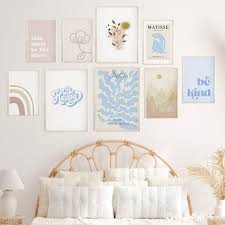 Buy Set Of 9 Prints Blue Dorm Decor For