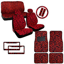 New Red Zebra Printed Car Seat Covers