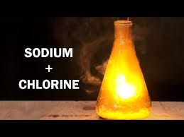 sodium metal and chlorine gas