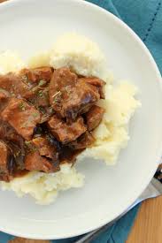 slow cooker beef tips and gravy one